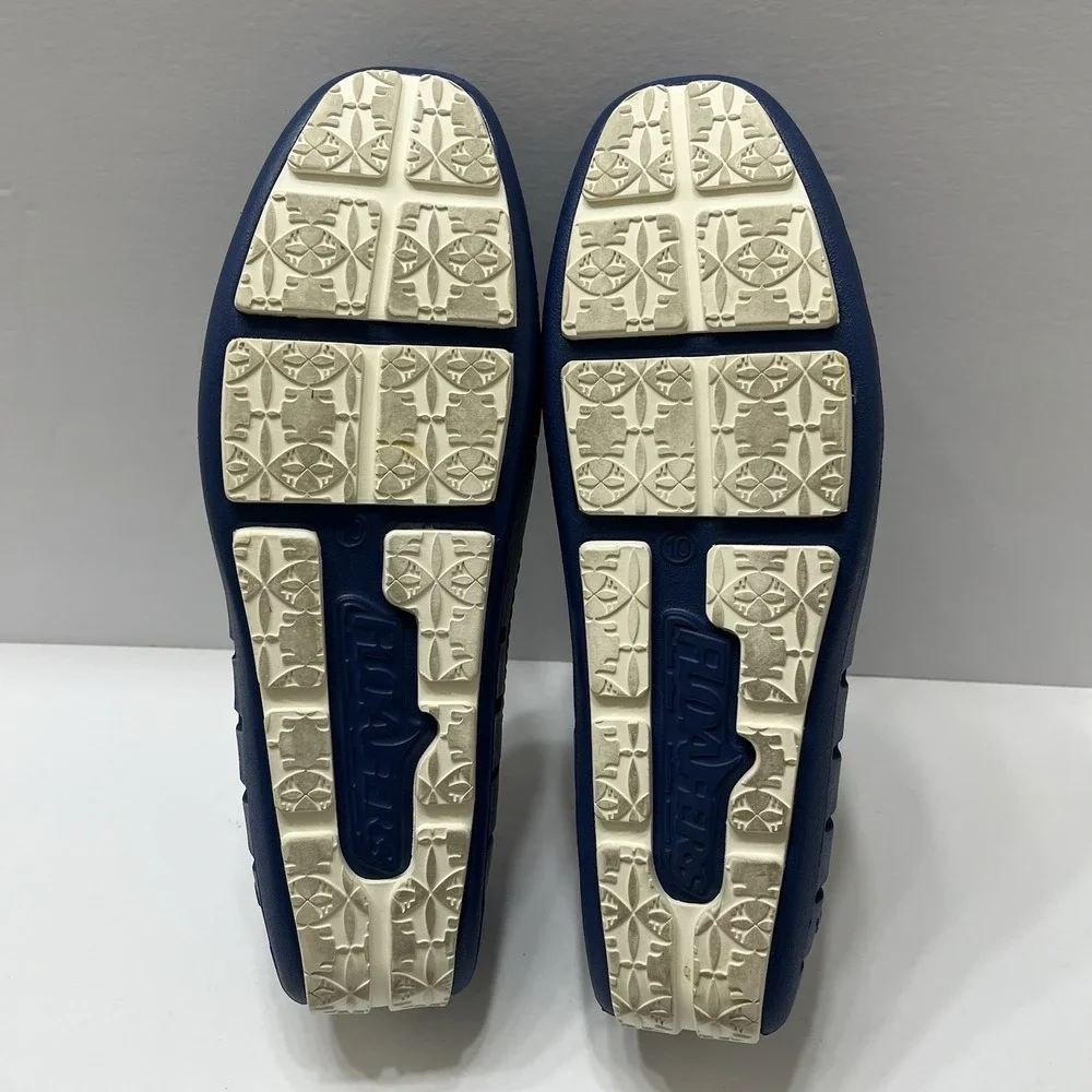 Floafers Men's Country Club Driver Loafer Navy Blue Perforated Foam Size 10